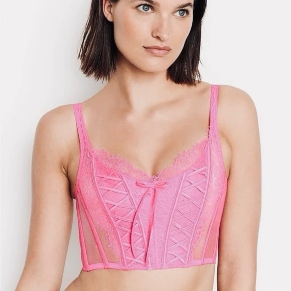 NWT Victoria’s Secret Unlined Lace Up Corset Top By Dream Angels, Size M - Picture 1 of 14